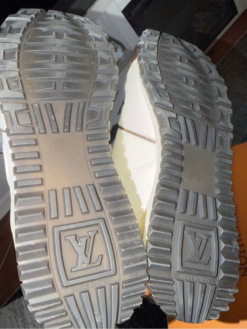 Louis Vuitton White & Brown Monogram Run Away Sneaker-37 1/2 - Picture 5 of 9